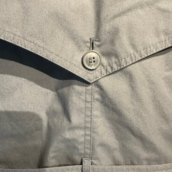 Oleg Cassini Size 38 Regular Gray Trench Coat Removable Lining Vintage - Picture 13 of 16